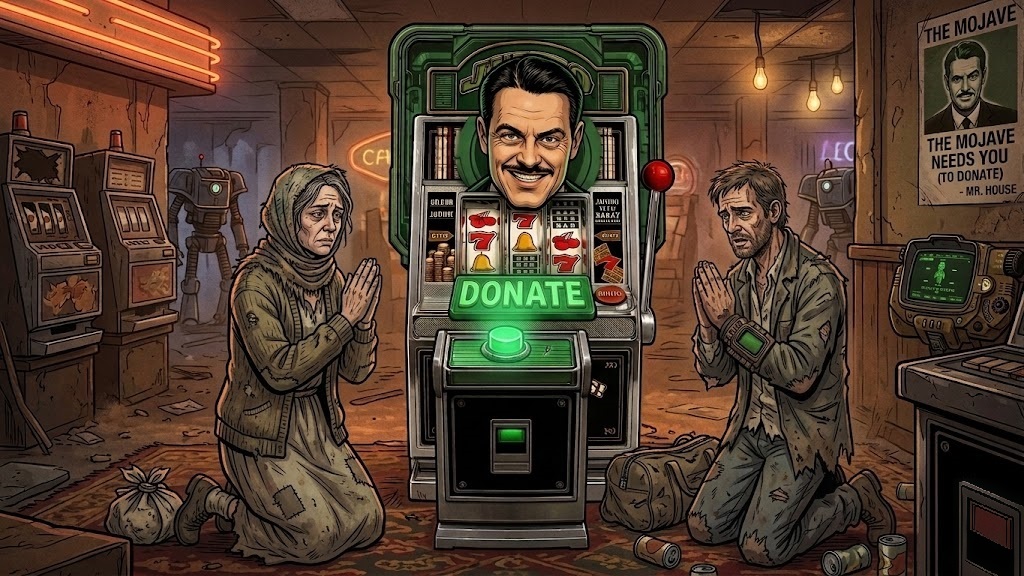 Автомат DONATE в баре пустоши